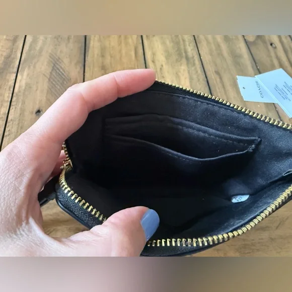 Coach Black Leather Wristlet wallet - Picture 3 of 4